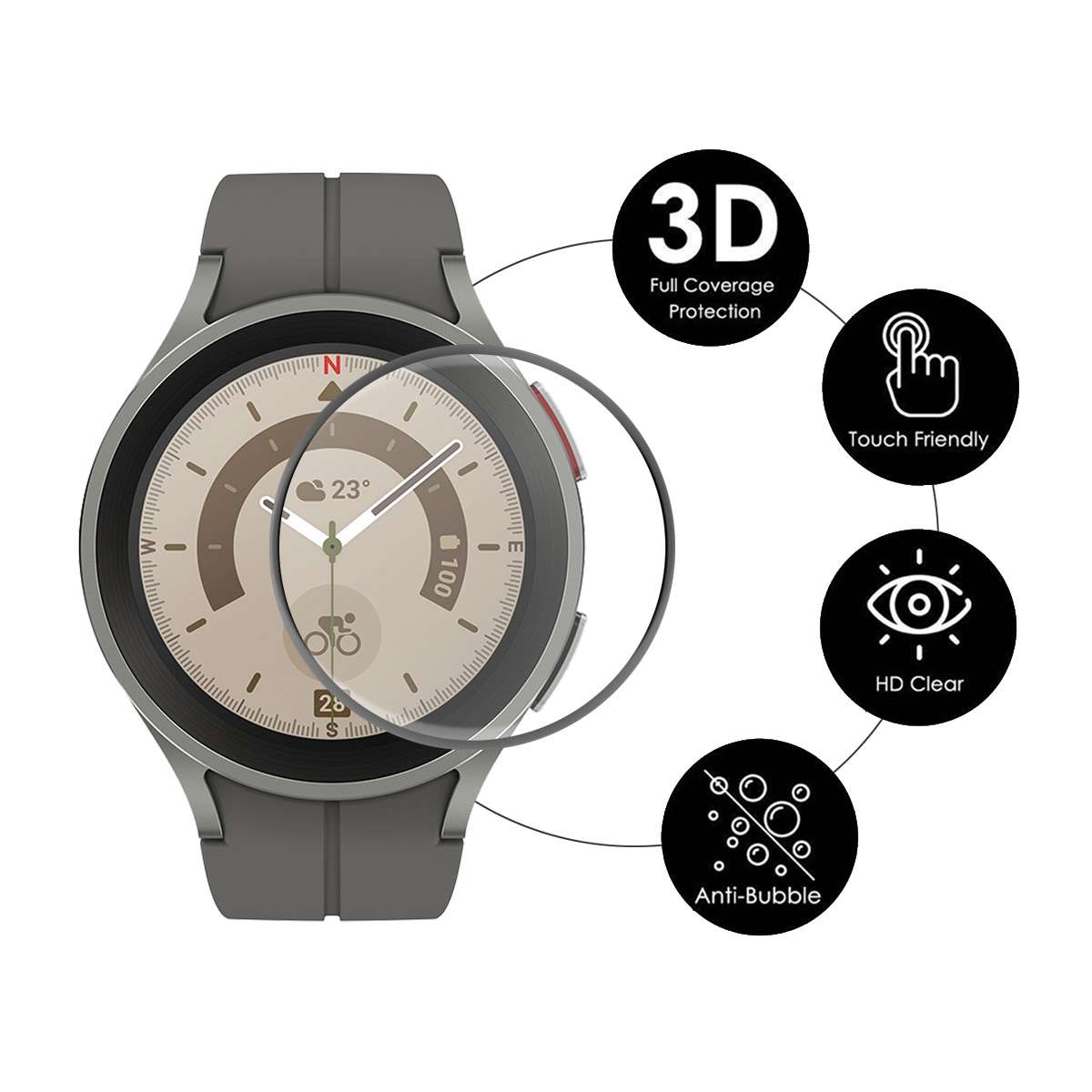 10 PCS For Samsung Galaxy Watch5 Pro 45mm ENKAY 3D Full Coverage HD Screen Protector Film