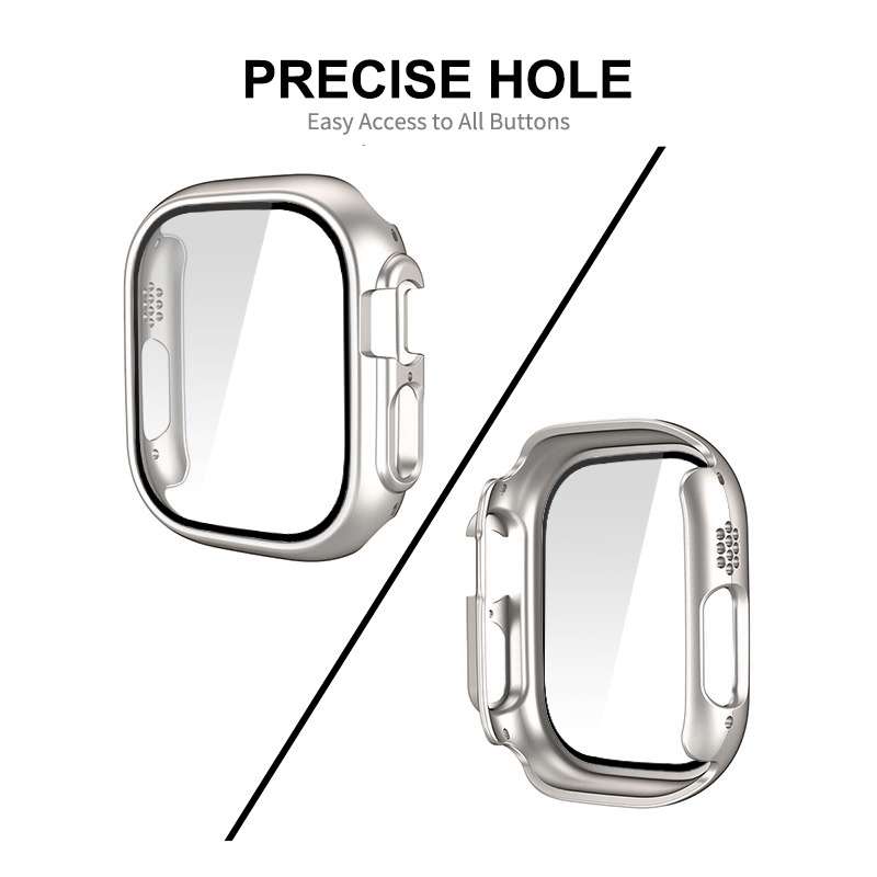 For Apple Watch Ultra 3 / 2 / 1 49mm ENKAY PC Frame 9H Tempered Glass Case(Pink)
