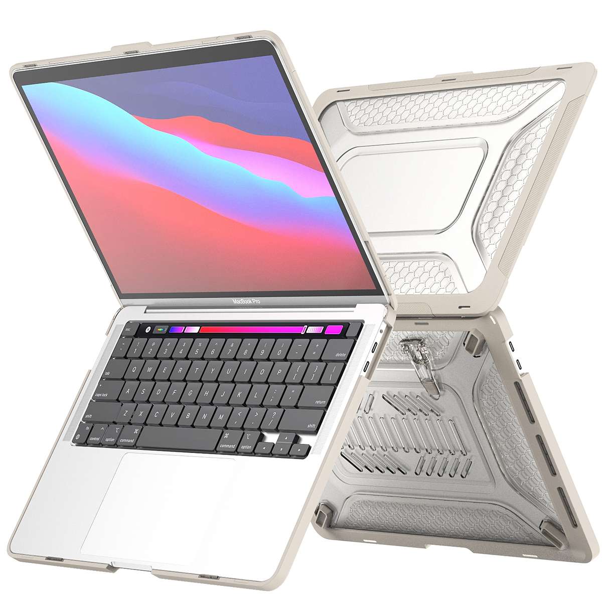 For MacBook Pro 13.3 A1706/A1989/A2159 ENKAY Hat-Prince 3 in 1 Protective Bracket Case ... (Grey)