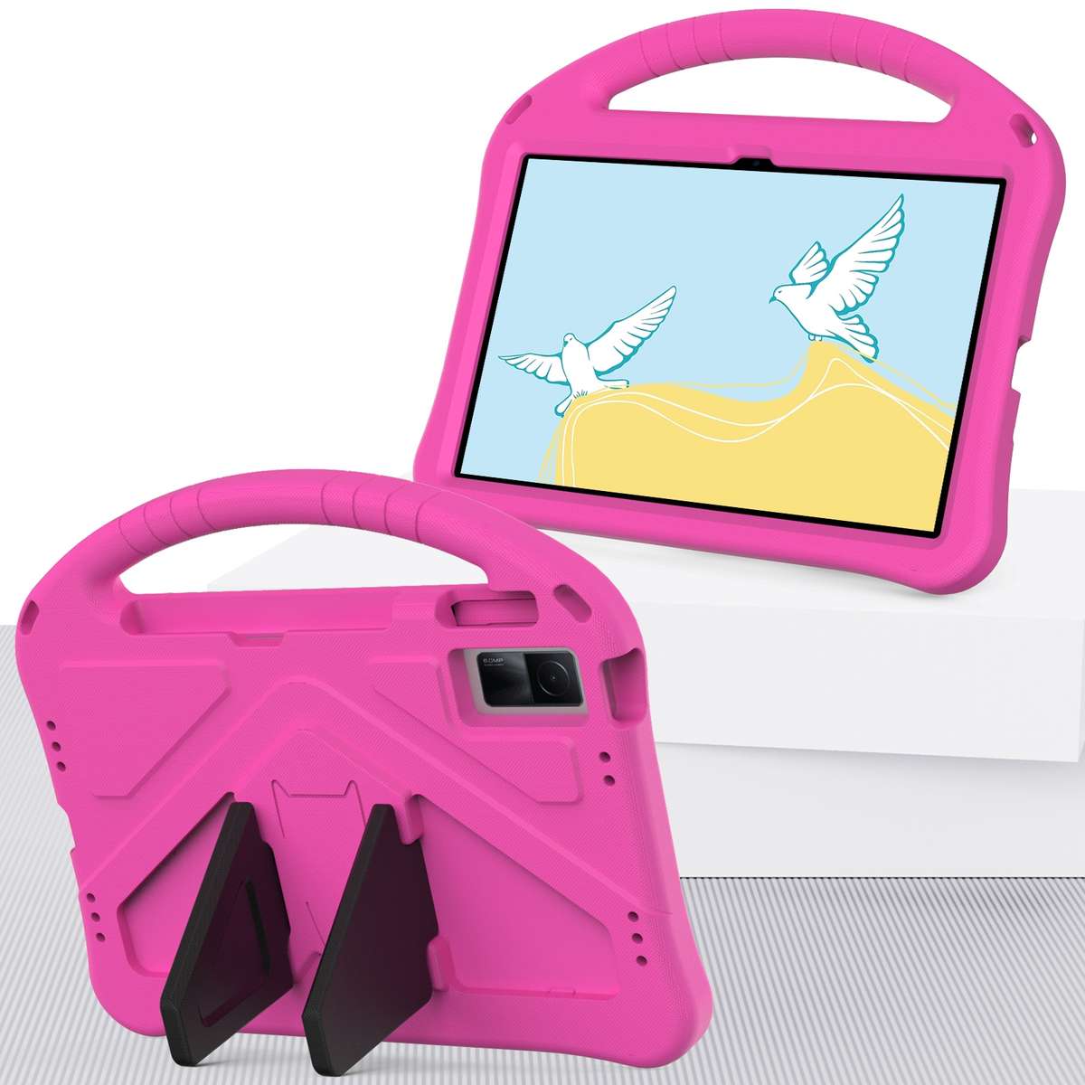 For OPPO Pad Air 10.36 2022 EVA Shockproof Tablet Case with Holder(Rose Red)