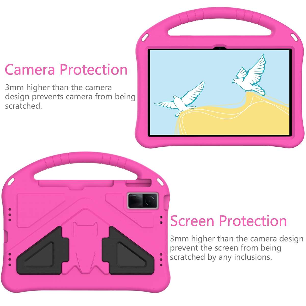 For OPPO Pad Air 10.36 2022 EVA Shockproof Tablet Case with Holder(Rose Red)