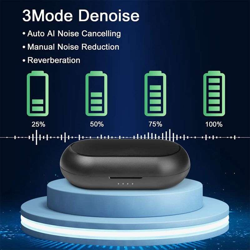 Wireless Lavalier Noise Reduction Microphone USB-C Clip On Microphone with Charging Case