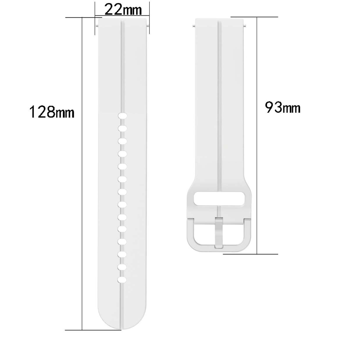 For Amazfit GTR 3 Pro 22mm Loop Silicone Watch Band(White)