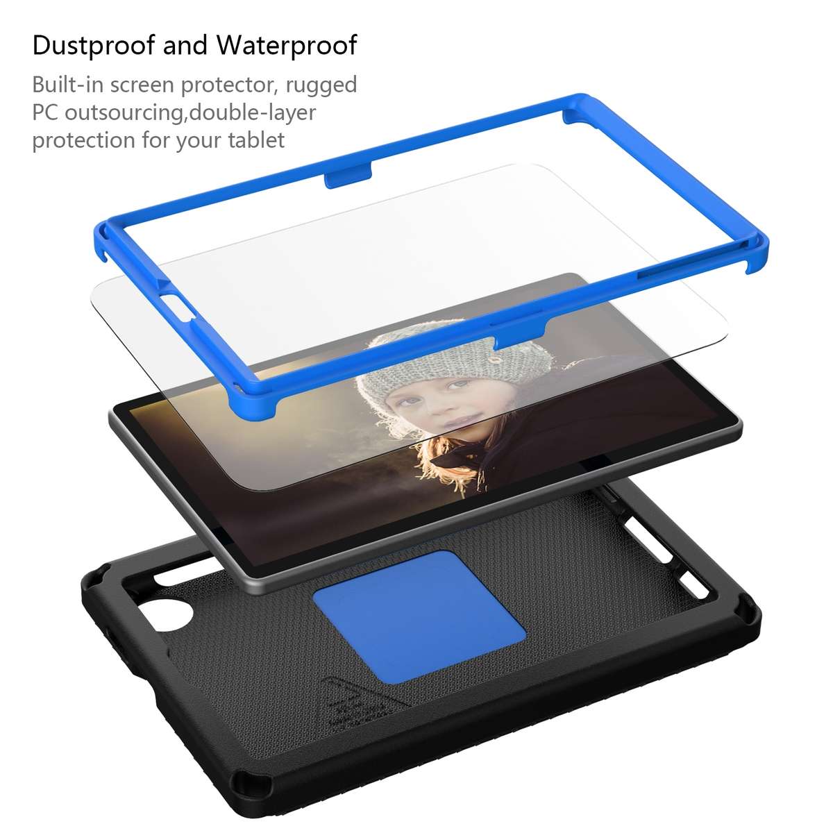 For Samsung Galaxy Tab A7 Lite T220/T225 2020 EVA Hybrid PC Shockproof Tablet Case wit ... (Black)