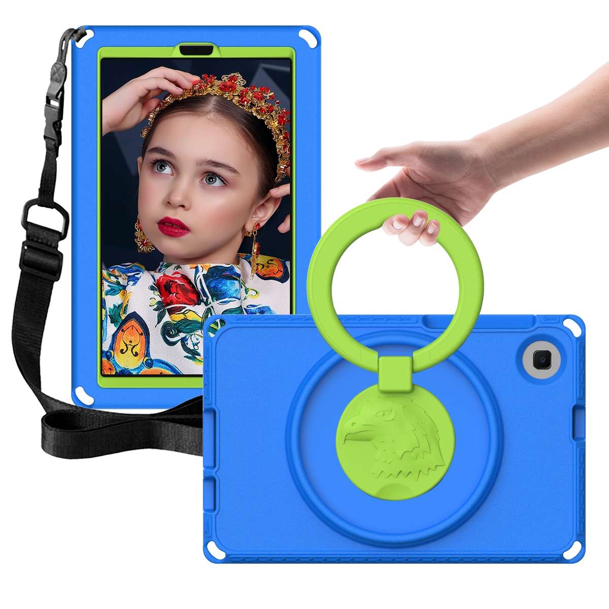 For Samsung Galaxy Tab A7 Lite T220/T225 2020 EVA Hybrid PC Shockproof Tablet Case with ... (Blue)