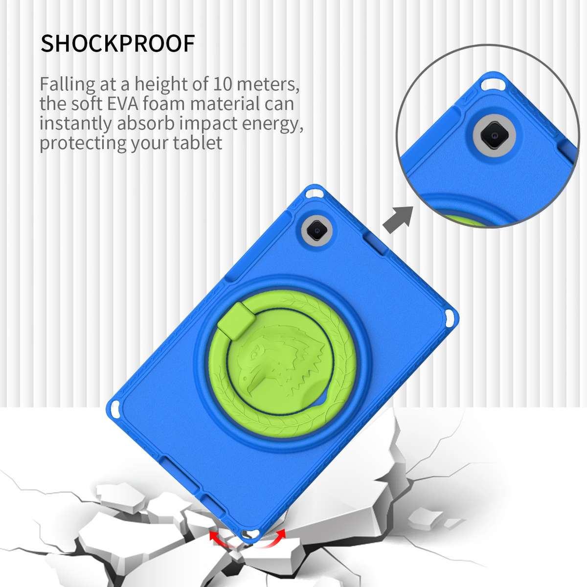 For Samsung Galaxy Tab A7 Lite T220/T225 2020 EVA Hybrid PC Shockproof Tablet Case with ... (Blue)