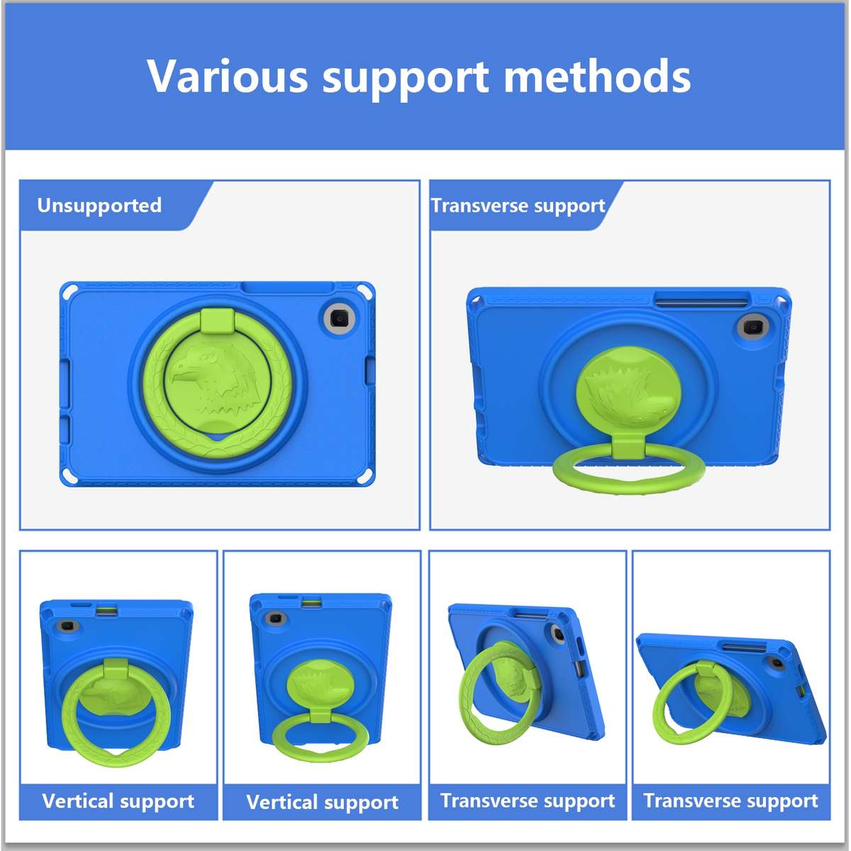 For Samsung Galaxy Tab A7 Lite T220/T225 2020 EVA Hybrid PC Shockproof Tablet Case with ... (Blue)