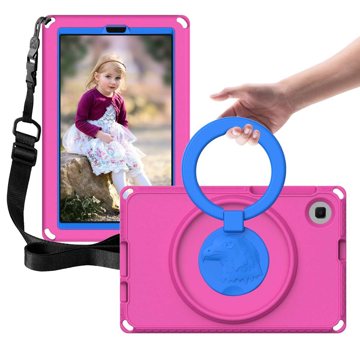 For Samsung Galaxy Tab A7 Lite T220/T225 2020 EVA Hybrid PC Shockproof Tablet Case ... (Rose Red)