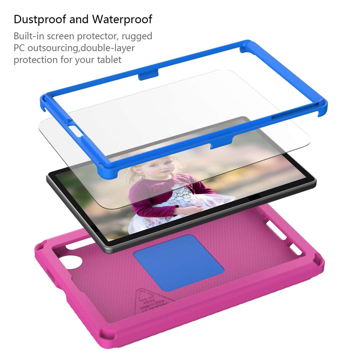 For Samsung Galaxy Tab A7 Lite T220/T225 2020 EVA Hybrid PC Shockproof Tablet Case ... (Rose Red)