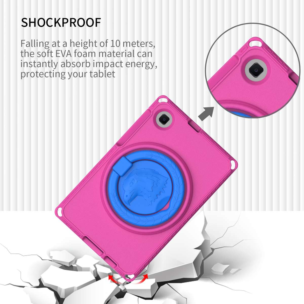 For Samsung Galaxy Tab A7 Lite T220/T225 2020 EVA Hybrid PC Shockproof Tablet Case ... (Rose Red)