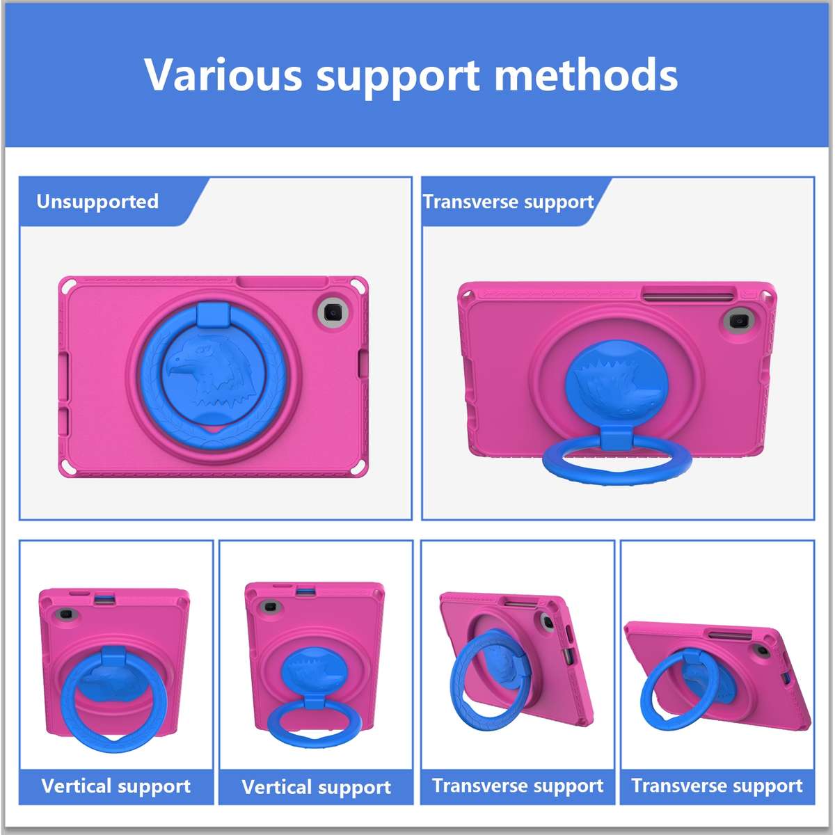 For Samsung Galaxy Tab A7 Lite T220/T225 2020 EVA Hybrid PC Shockproof Tablet Case ... (Rose Red)