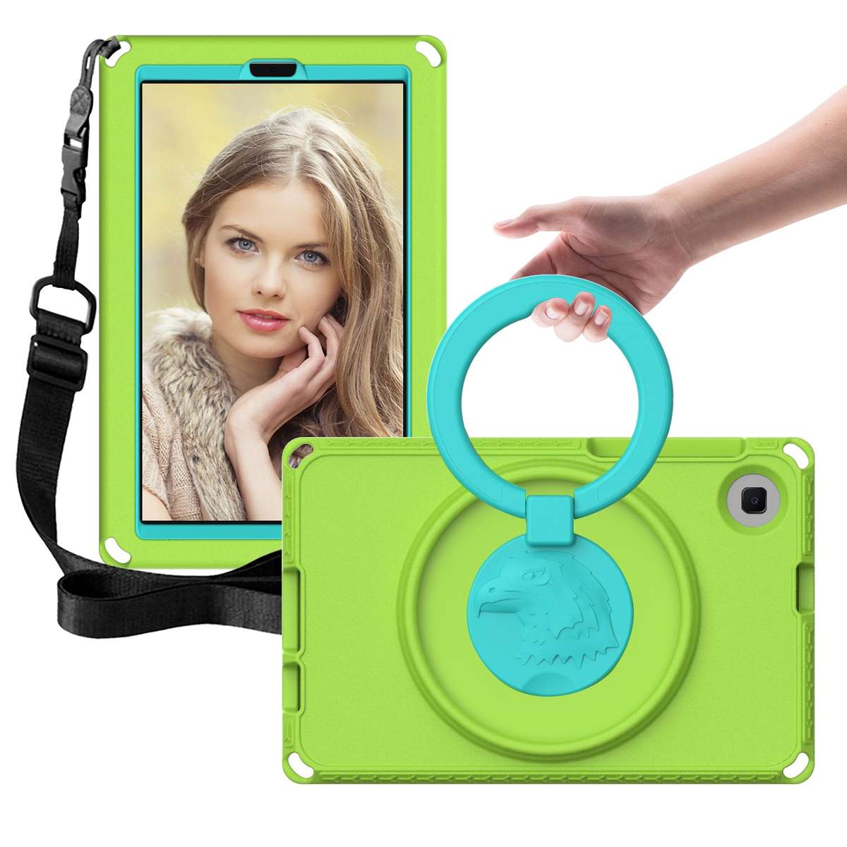 For Samsung Galaxy Tab A7 Lite T220/T225 2020 EVA Hybrid PC Shockproof Tablet Ca ... (Grass Green)