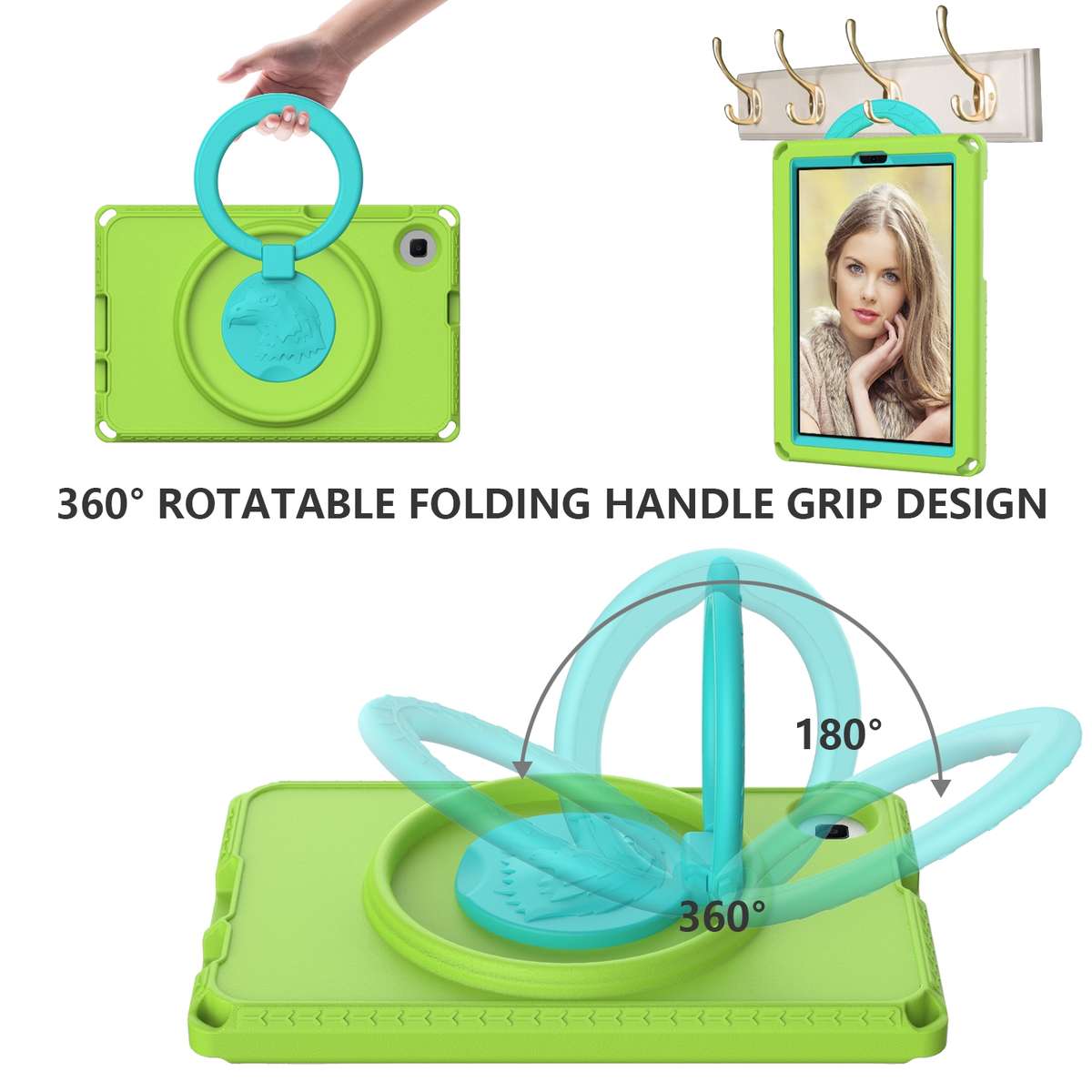 For Samsung Galaxy Tab A7 Lite T220/T225 2020 EVA Hybrid PC Shockproof Tablet Ca ... (Grass Green)