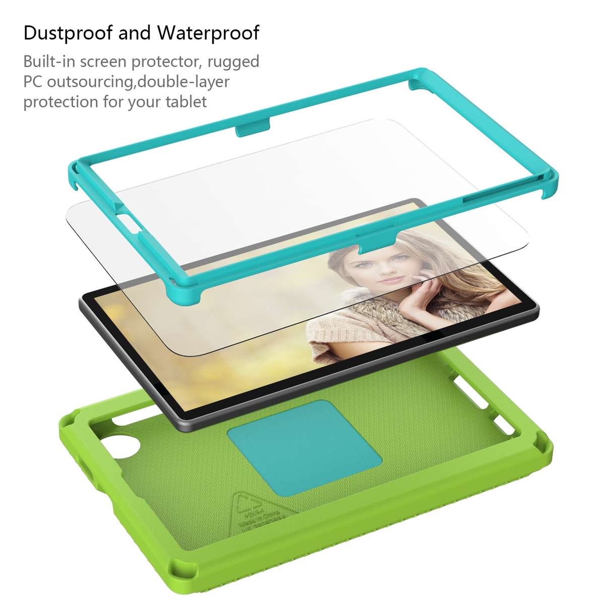 For Samsung Galaxy Tab A7 Lite T220/T225 2020 EVA Hybrid PC Shockproof Tablet Ca ... (Grass Green)