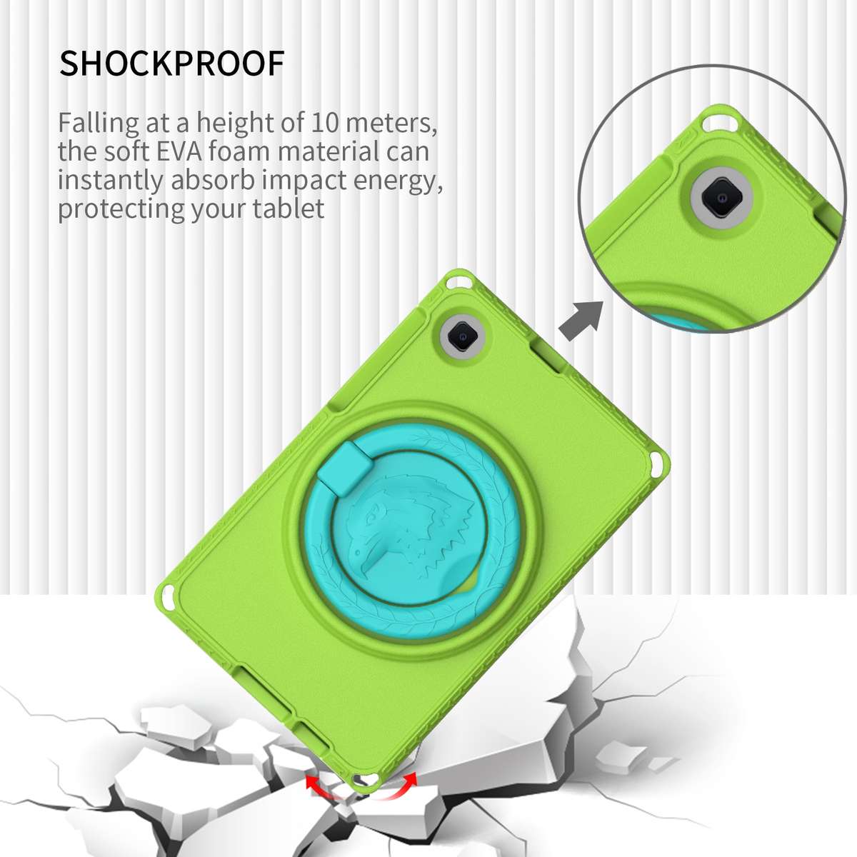 For Samsung Galaxy Tab A7 Lite T220/T225 2020 EVA Hybrid PC Shockproof Tablet Ca ... (Grass Green)