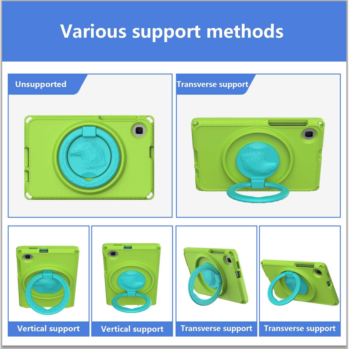 For Samsung Galaxy Tab A7 Lite T220/T225 2020 EVA Hybrid PC Shockproof Tablet Ca ... (Grass Green)