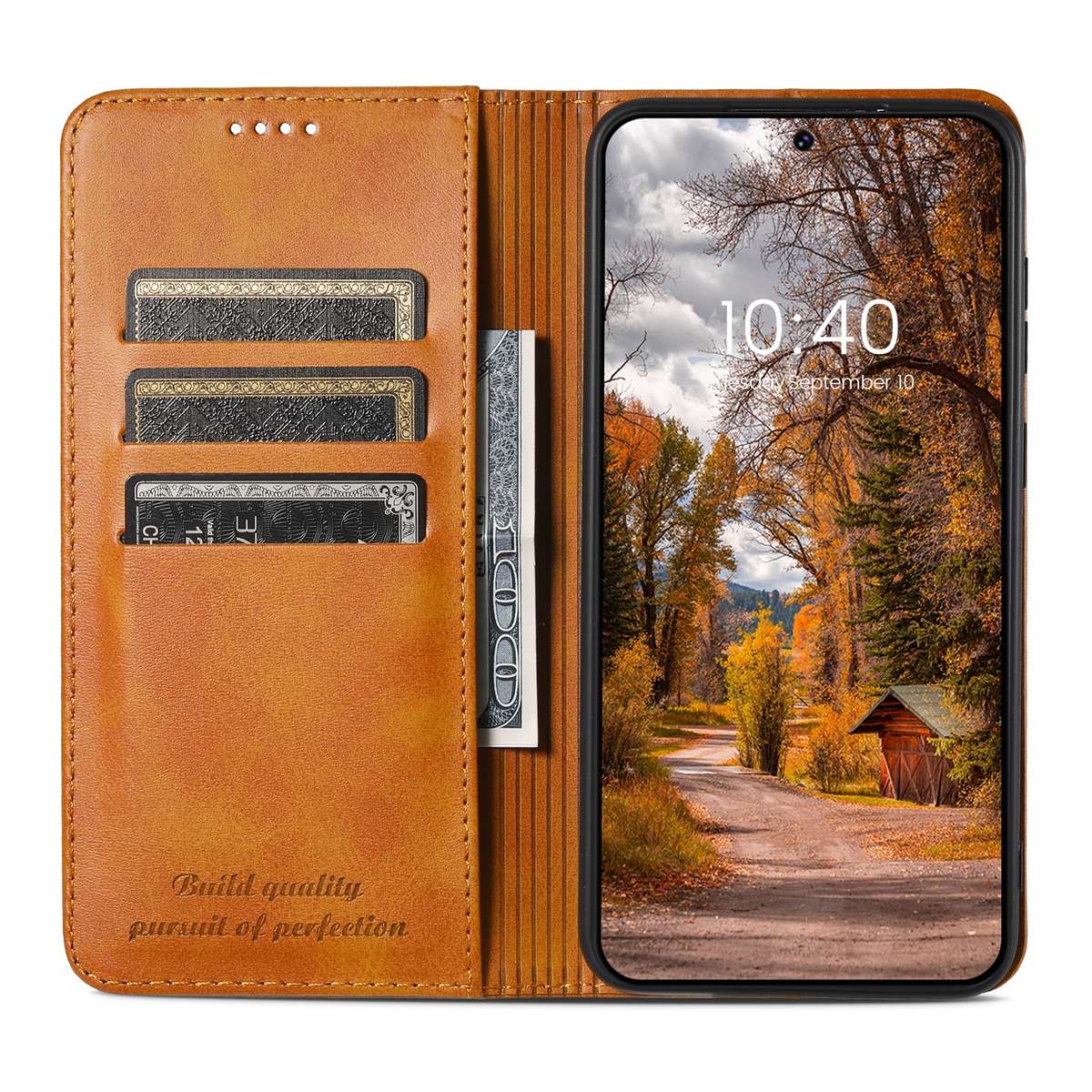 For Samsung Galaxy S23+ 5G Suteni Calf Texture Horizontal Flip Leather Phone Case(Khaki)