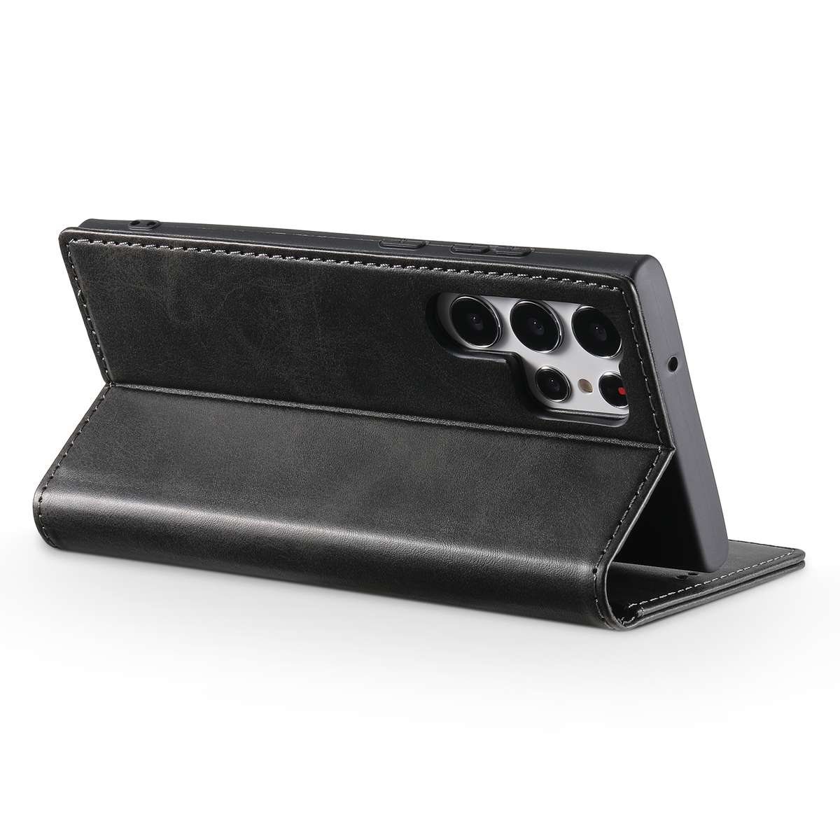 For Samsung Galaxy S23 Ultra 5G Suteni Calf Texture Horizontal Flip Leather Phone Case(Black)