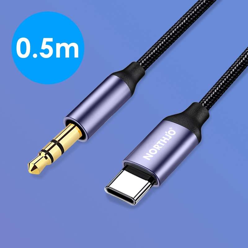 NORTHJO UTM03 Type-C to 3.5mm Audio Aux Jack Headphone Cable, Length:0.5m