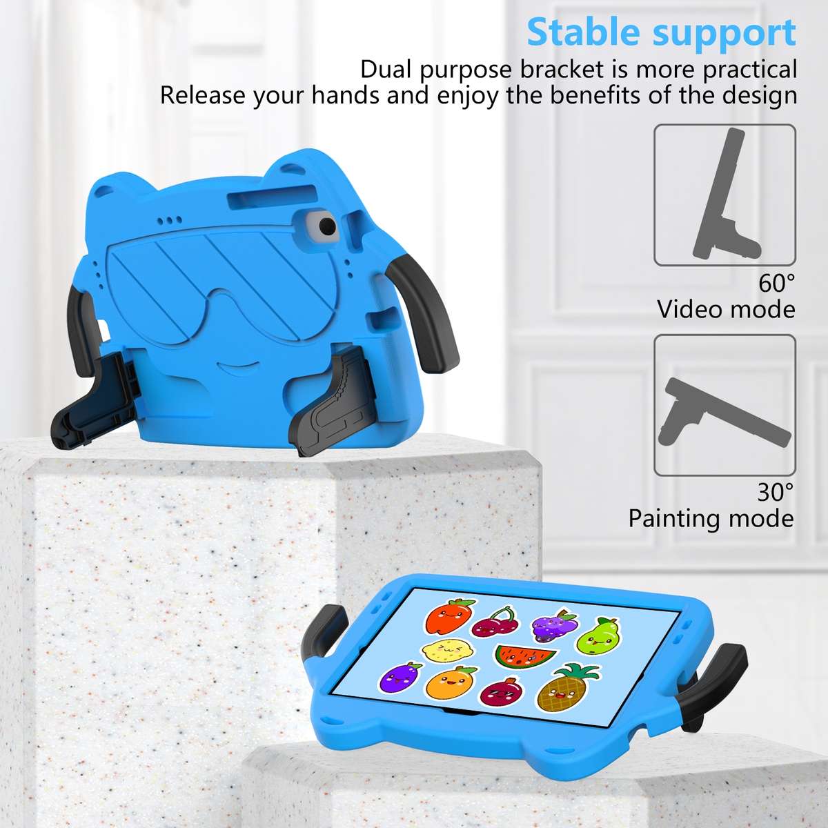 For Huawei Matepad Pro 10.8 2021/2019 Ice Baby EVA Shockproof Hard PC Tablet Case(Sky Blue+Black)
