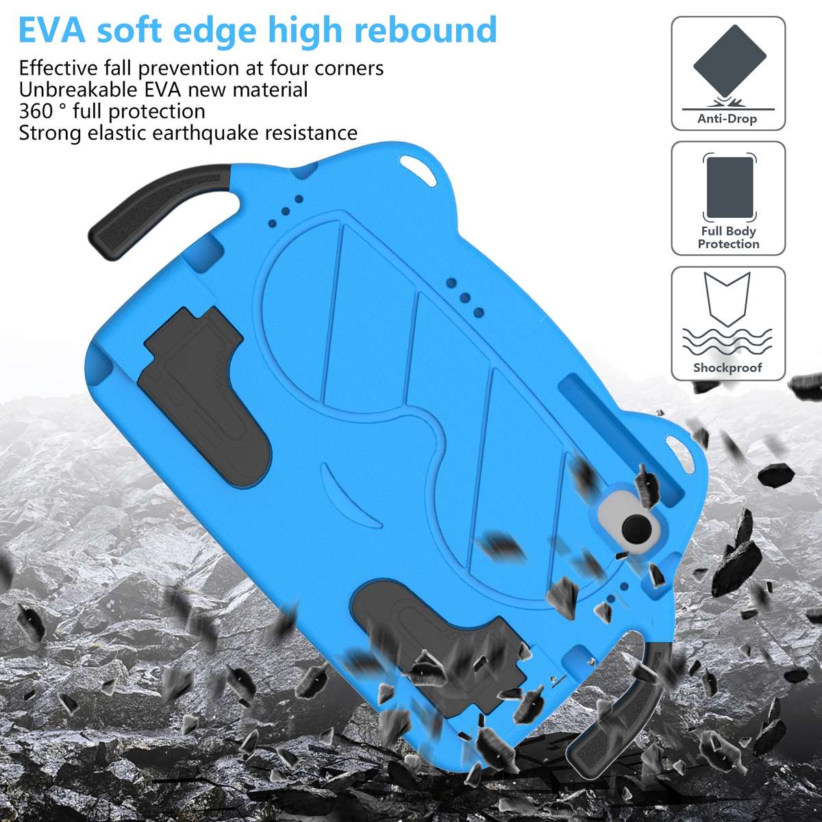 For Huawei Matepad Pro 10.8 2021/2019 Ice Baby EVA Shockproof Hard PC Tablet Case(Sky Blue+Black)