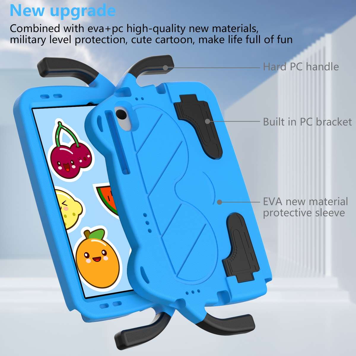 For Huawei Matepad Pro 10.8 2021/2019 Ice Baby EVA Shockproof Hard PC Tablet Case(Sky Blue+Black)