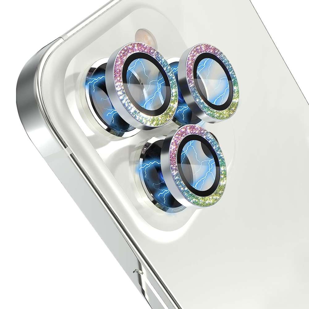 For iPhone 13 Pro / 13 Pro Max NORTHJO Camera Lens Protector Tempered Glass Bling G ... (Colorful)