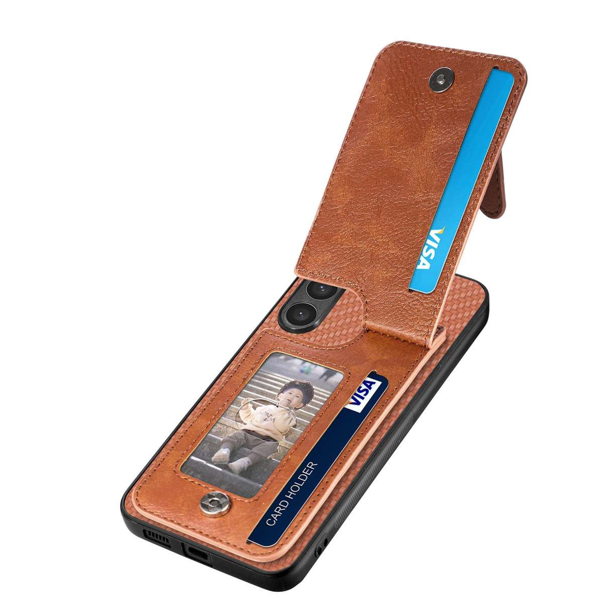 For Redmi K80 / Poco F7 Pro Carbon Fiber Vertical Flip Zipper Phone Case(Brown)