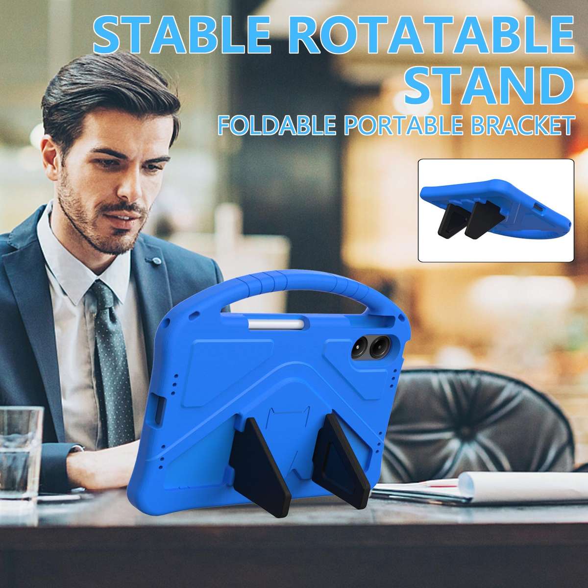 For Xiaomi Redmi Pad 2 Pro 12.1 EVA Shockproof Tablet Case with Holder(Blue)