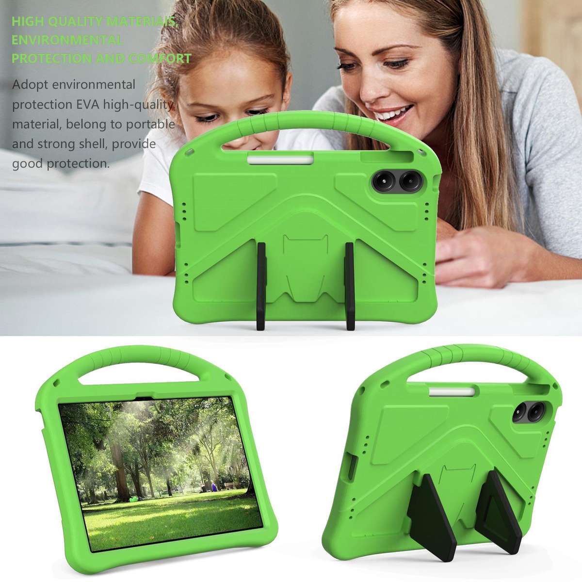 For Xiaomi Redmi Pad 2 Pro 12.1 EVA Shockproof Tablet Case with Holder(Green)