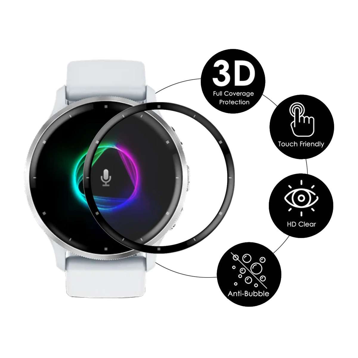 For Garmin Venu 3 2pcs ENKAY 3D Full Coverage Soft PC Edge PMMA HD Screen Protector Film