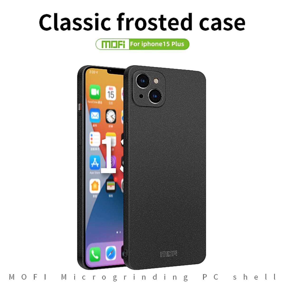 For iPhone 15 Plus MOFI Fandun Series Frosted PC Ultra-thin All-inclusive Phone Case(Green)