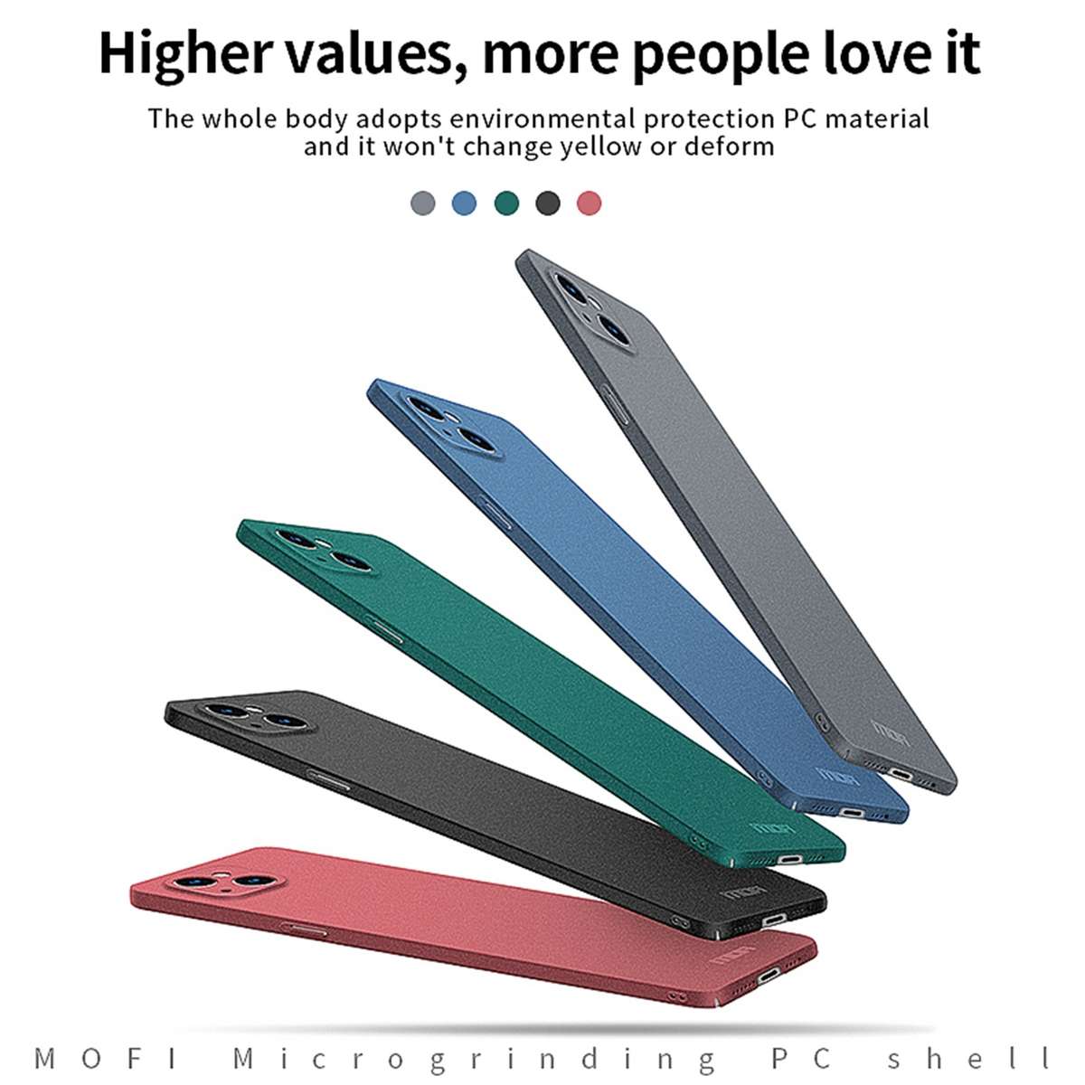 For iPhone 15 Plus MOFI Fandun Series Frosted PC Ultra-thin All-inclusive Phone Case(Green)