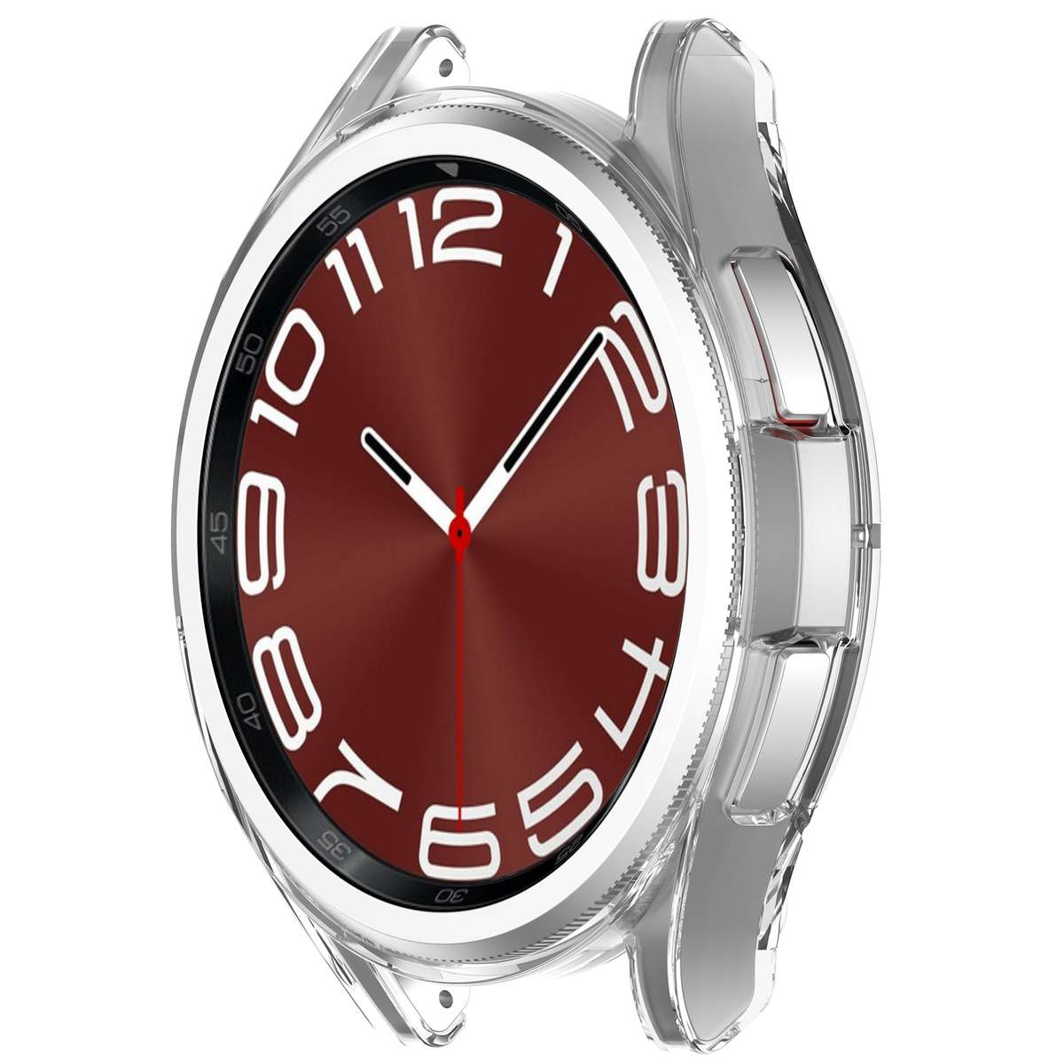 For Samsung Galaxy Watch6 Classic 47mm Electroplated TPU Half Pack Hollow Watch ... (Transparent)