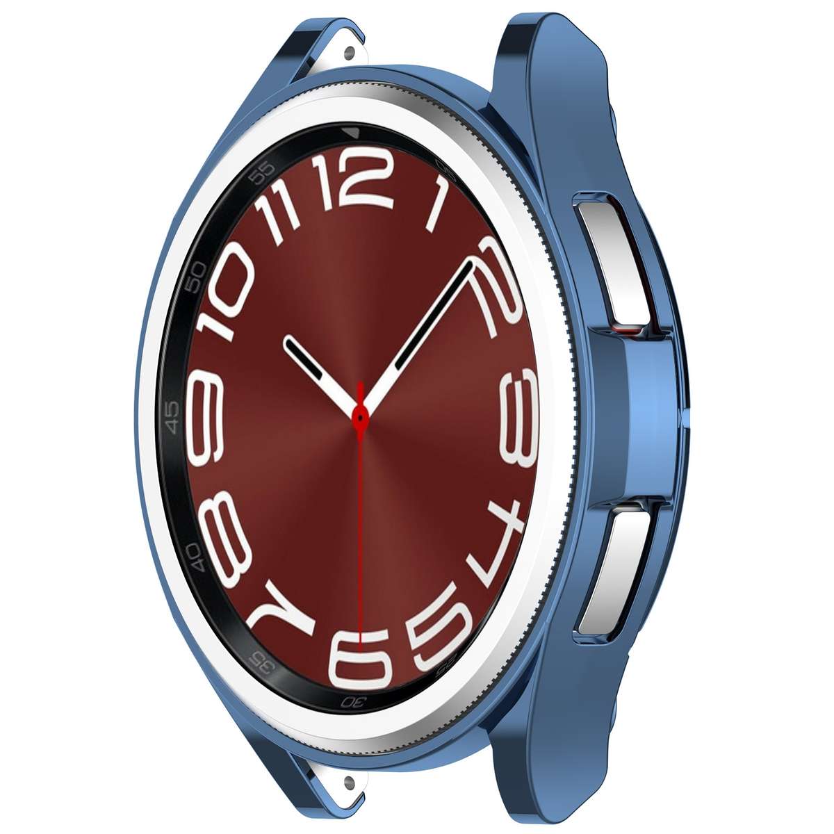 For Samsung Galaxy Watch6 Classic 47mm Electroplated TPU Half Pack Hollow Watch Protect ... (Blue)