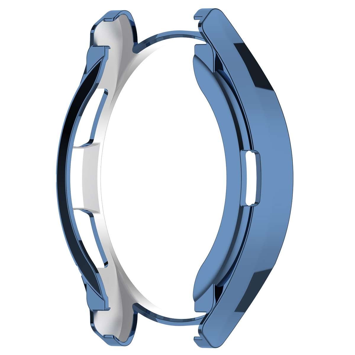 For Samsung Galaxy Watch6 Classic 47mm Electroplated TPU Half Pack Hollow Watch Protect ... (Blue)