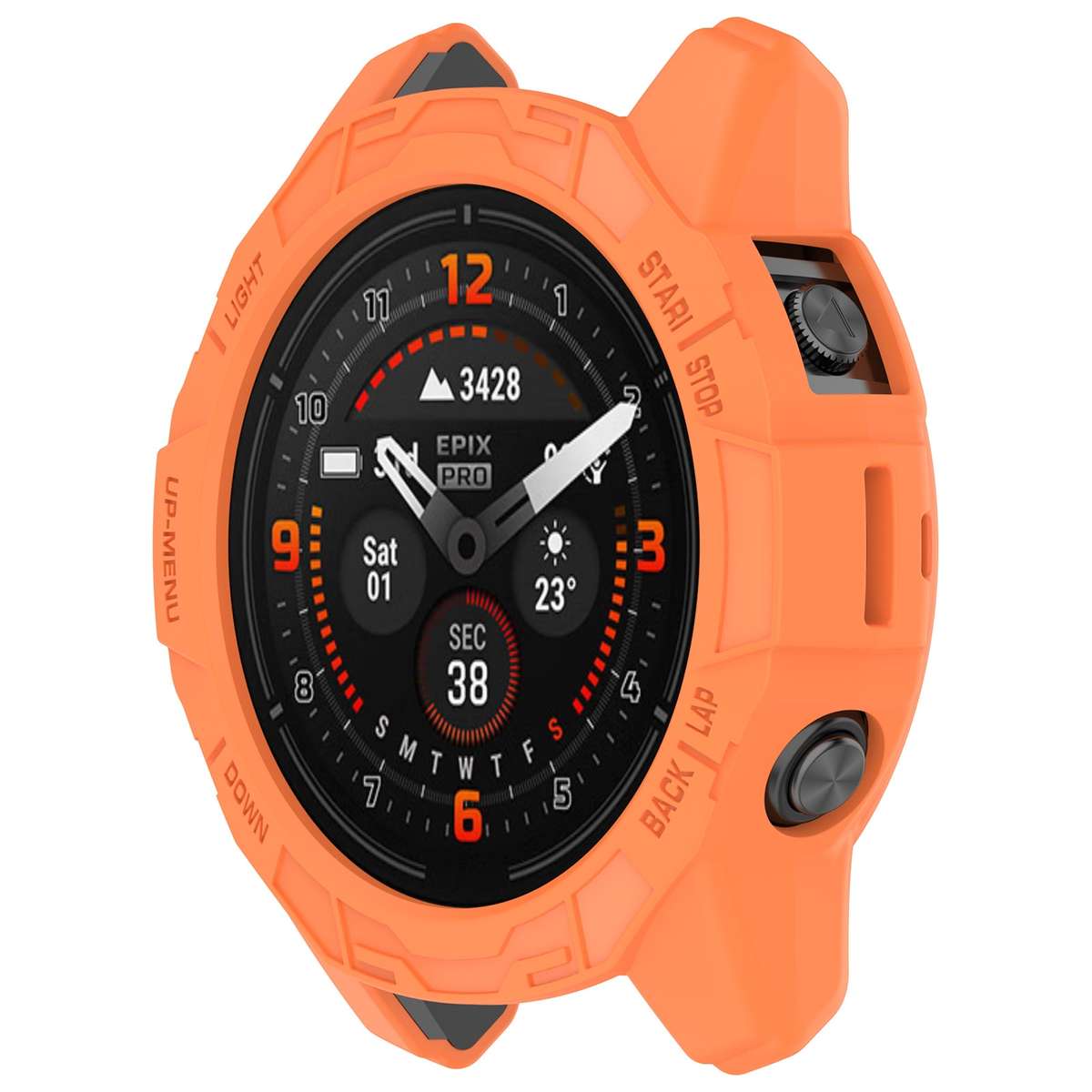 For Garmin Epix Pro / Epix Pro Gen 2 42mm / Fenix 7S / 7S Pro Armored TPU Half Wrappe ... (Orange)