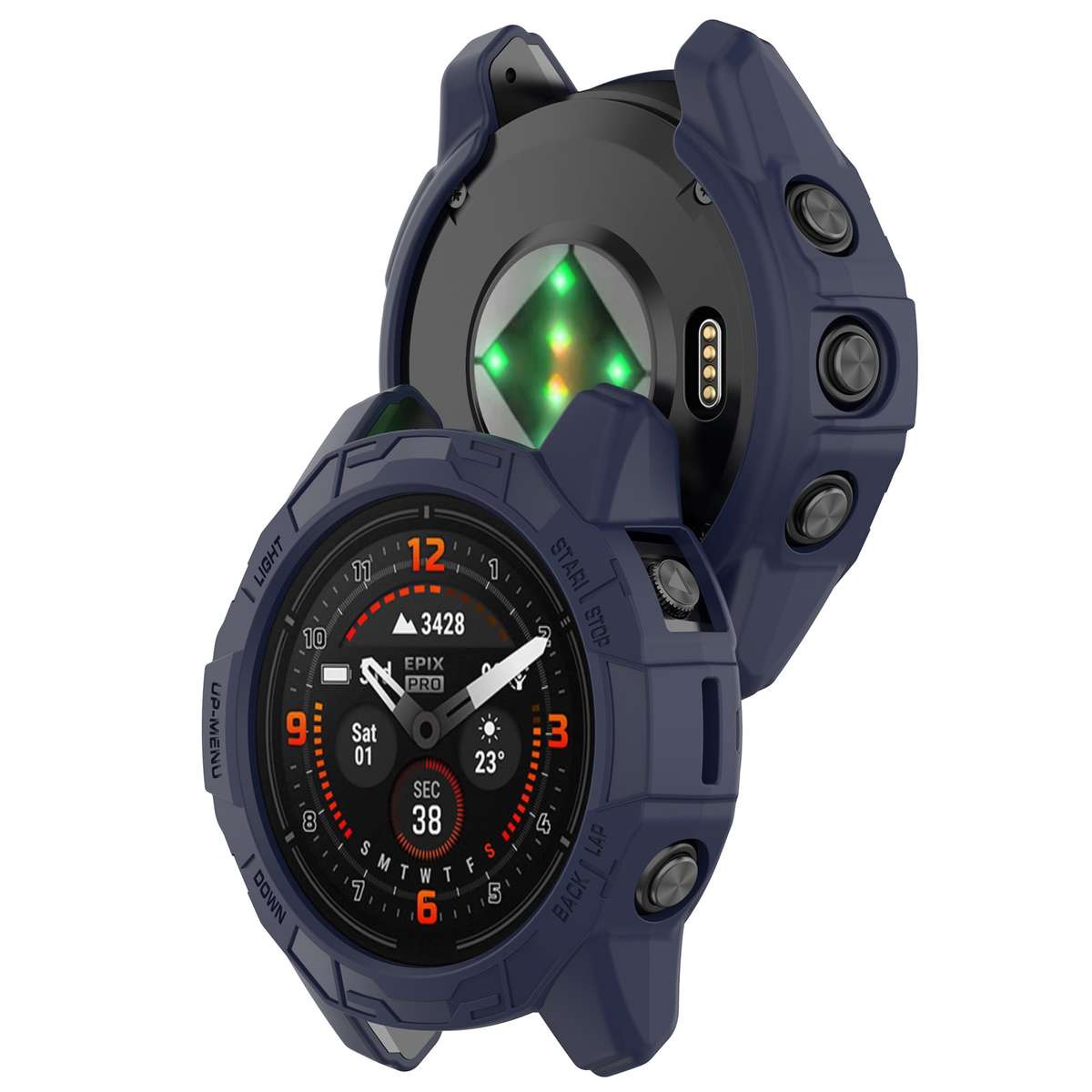 For Garmin Epix Pro / Epix Pro Gen 2 42mm / Fenix 7S / 7S Pro Armored TPU Half Wrapped ... (Blue)