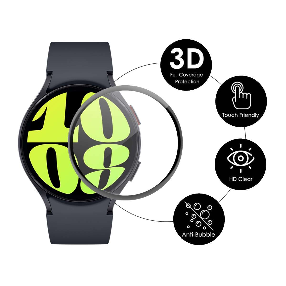 For Samsung Galaxy Watch6 / Watch7 44mm 5pcs ENKAY 3D Full Coverage Soft PC Edge PMMA HD Screen Fi