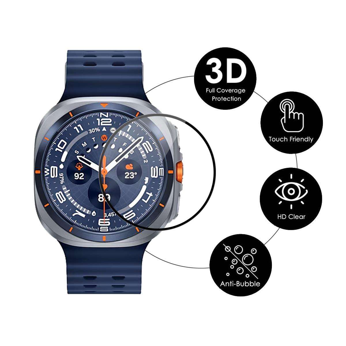 For Samsung Galaxy Watch Ultra 47mm / Ultra 2025 5pcs ENKAY 3D Full Coverage Soft PC Edge PMMA HD