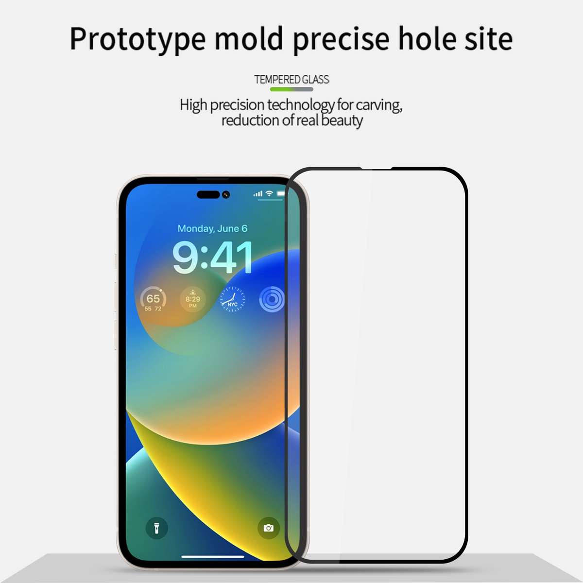 For iPhone 15 Pro PINWUYO 9H 2.5D Full Screen Tempered Glass Film(Black)