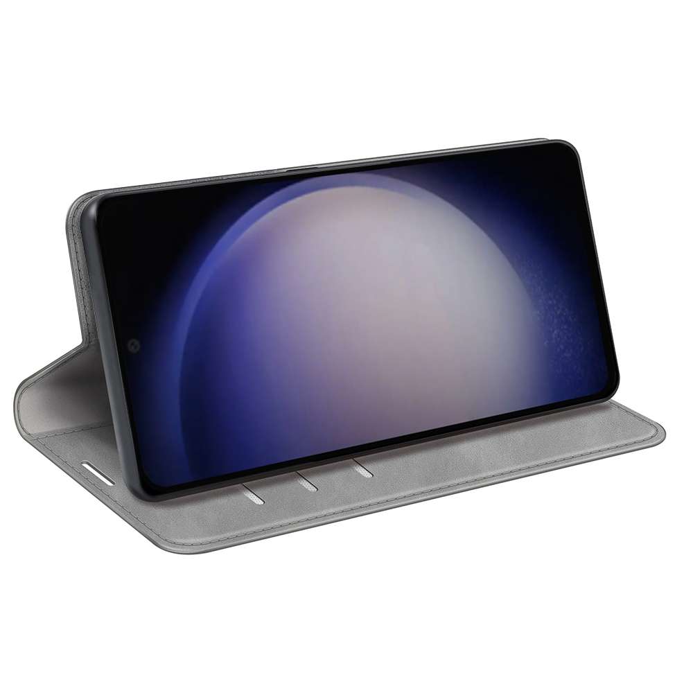 For Samsung Galaxy S24 5G Retro-skin Magnetic Suction Leather Phone Case(Grey)