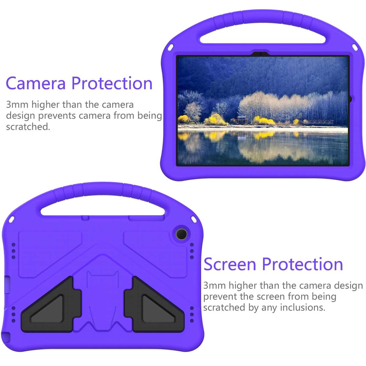 For Samsung Galaxy Tab A9+ EVA Shockproof Tablet Case with Holder(Black)