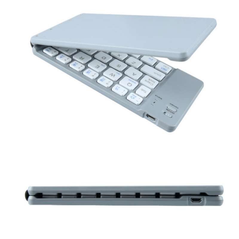 BT18 Bluetooth Keyboard Magnetic Folding Wireless Keyboard For Cell Phones Tablets Computers(Grey)