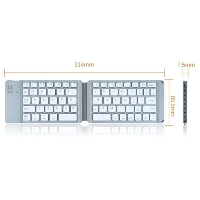 BT18 Bluetooth Keyboard Magnetic Folding Wireless Keyboard For Cell Phones Tablets Computers(Grey)