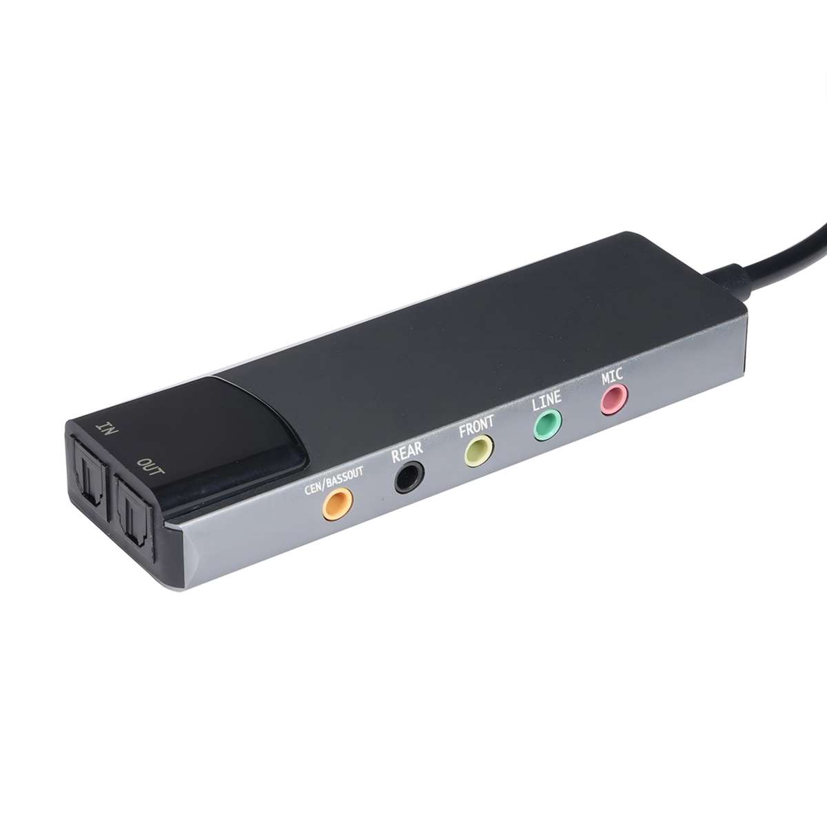 HY-601 6 in 1 USB Multi-Functional Sound Card USB + Audio 3.5 + 7.1CH / OPTICAL(Argent)