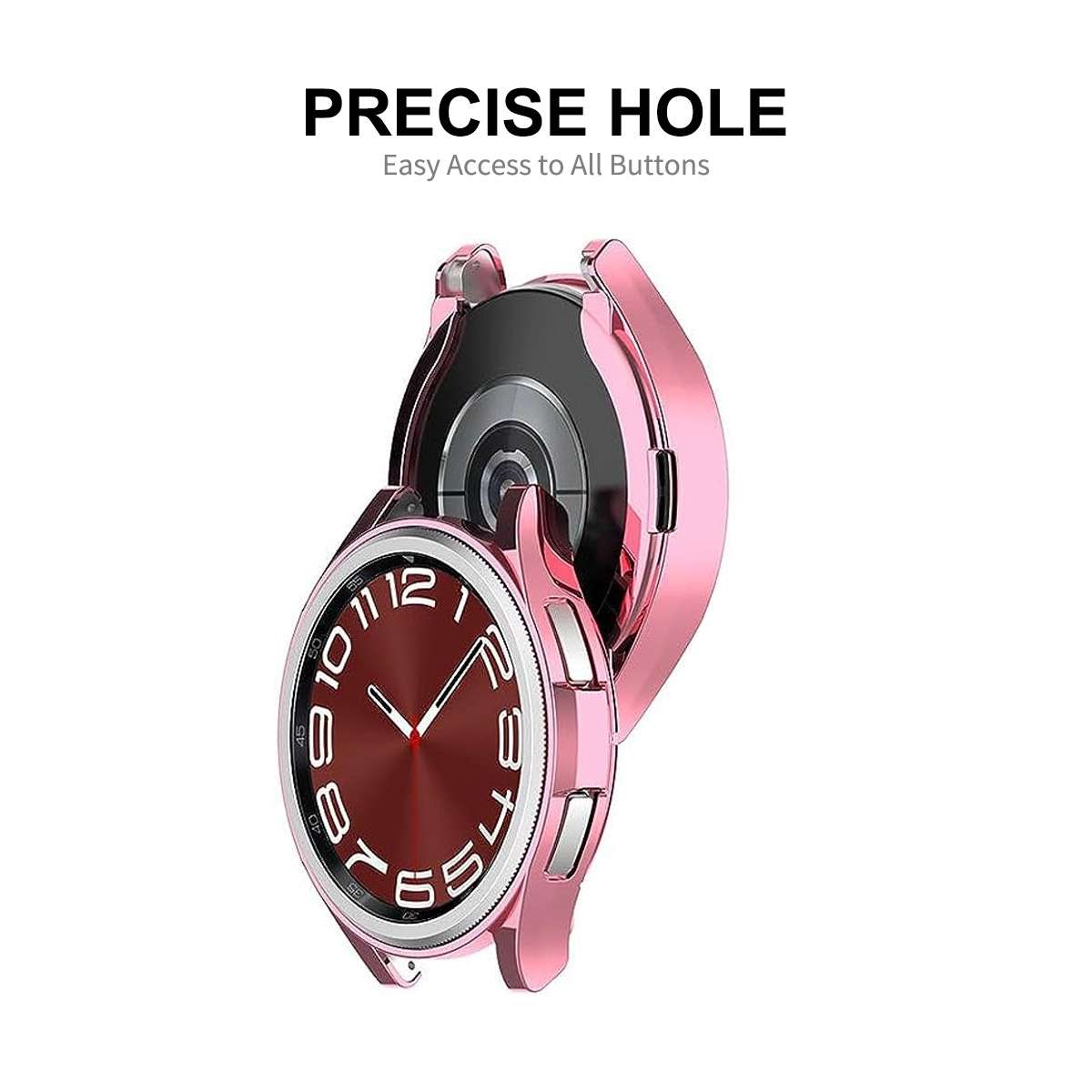 For Samsung Galaxy Watch6 Classic 47mm ENKAY Hat-Prince Electroplated Soft TPU Case + ... (Silver)