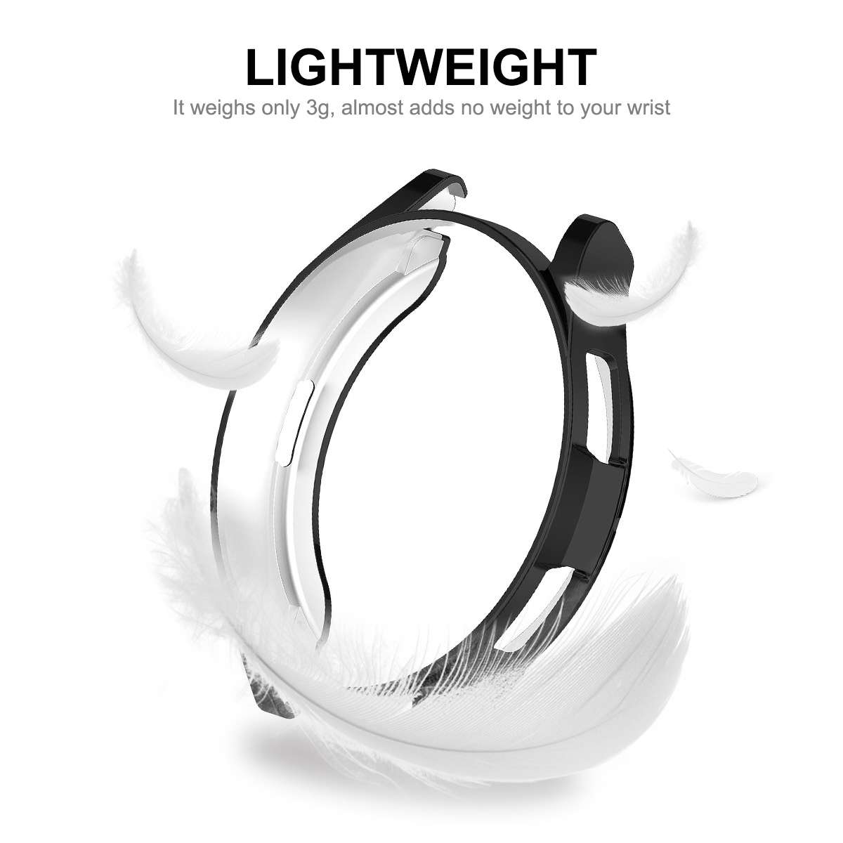 For Samsung Galaxy Watch6 Classic 47mm ENKAY Hat-Prince Electroplated Soft TPU Case + ... (Silver)