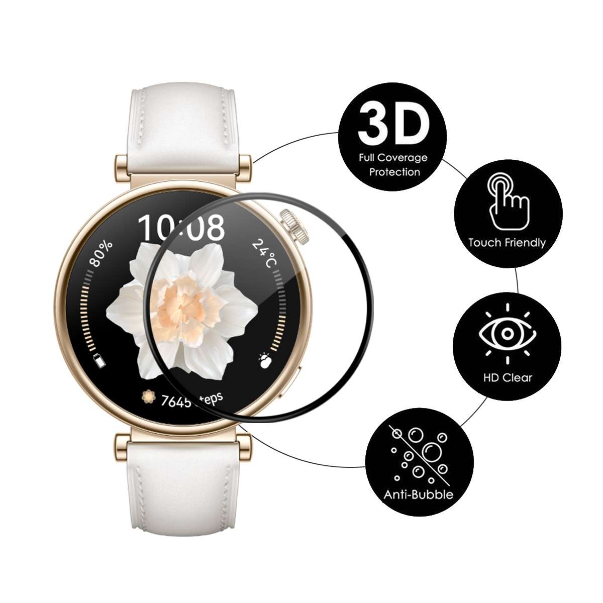 For Huawei Watch GT 4 41mm 10pcs ENKAY 3D Full Coverage Soft PC Edge PMMA HD Screen Film