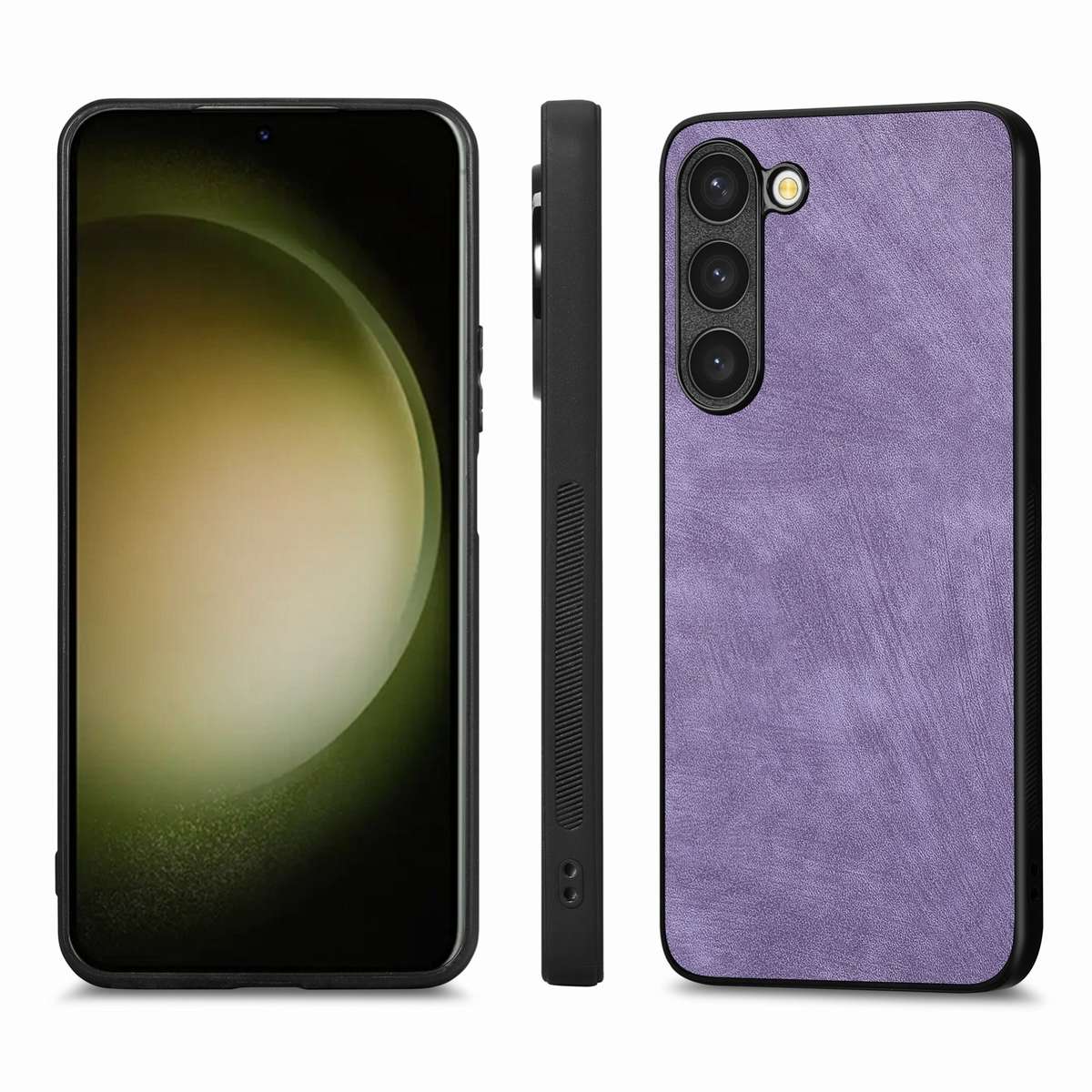 For Samsung Galaxy S23+ 5G Vintage Leather PC Back Cover Phone Case(Purple)